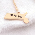 Massachusetts state-shaped personalised name necklace product image