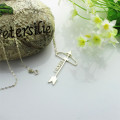 Personalised arrow cross name pendant necklace product image