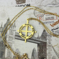 Personalised circle cross pendant with name engraving