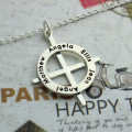 Latin Style Circle Cross Necklace Personalised Latin-style circle cross necklace in silver