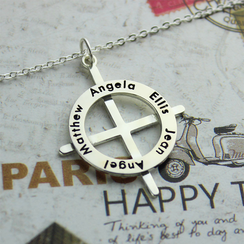 Latin Style Circle Cross Necklace Personalised Latin-style circle cross necklace in silver