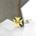 Gold Plated Maltese Cross Name Necklace Gold plated Maltese cross name necklace product image