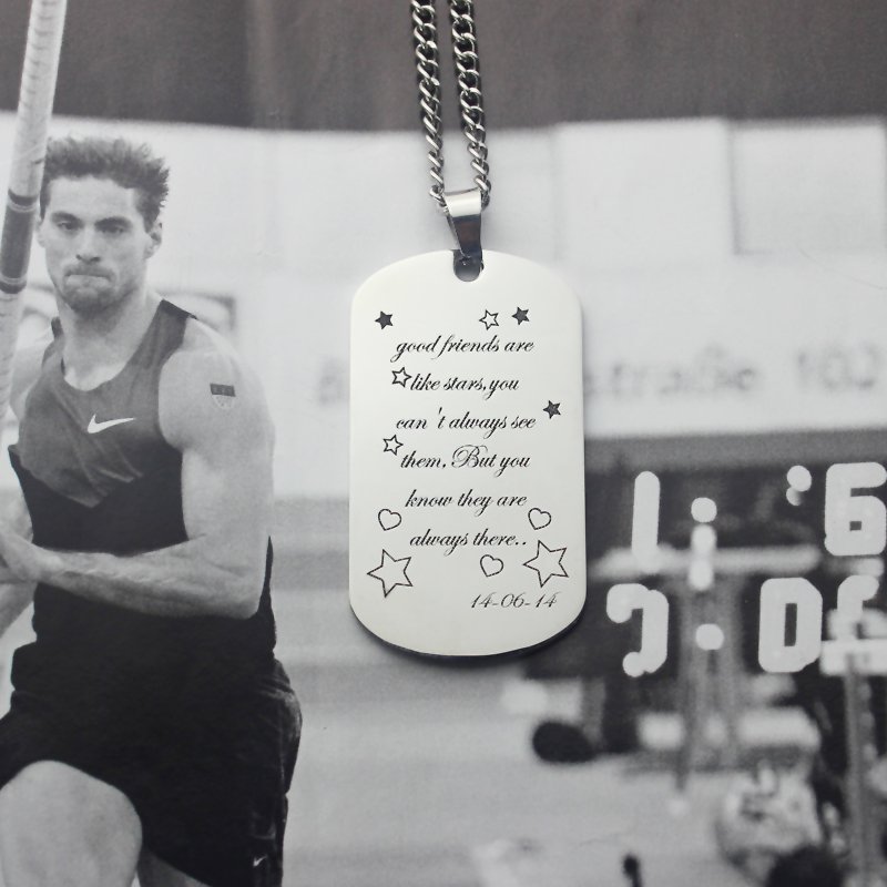 Personalised nameplate dog tag necklace
