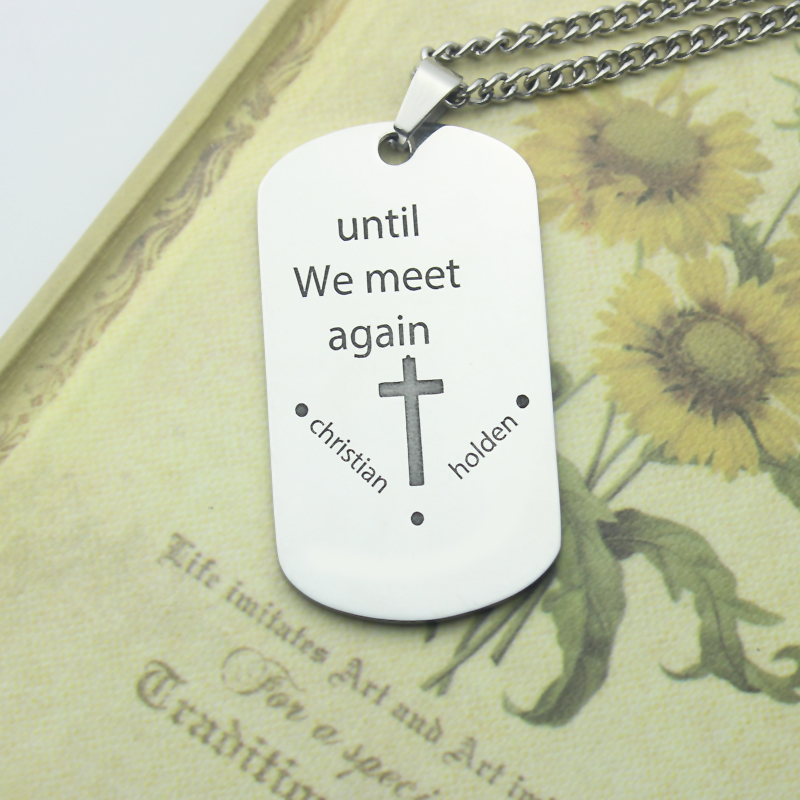 Personalised dog tag name necklace product image