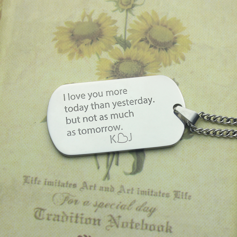 Love Song personalised dog tag name necklace product view