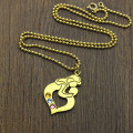 Mother and Child Birthstone Necklace Detail Mother and child heart birthstone necklace detail