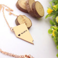 Custom Nevada state-shaped heart name necklace product image