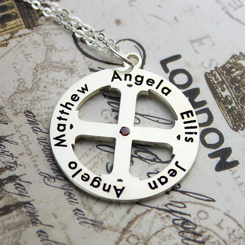 Family Circle Cross Name Necklace