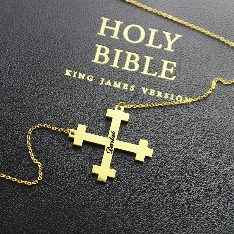 Personalised Julian cross name necklace product image