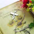 Silver Cross Name Necklace Close-Up Personalised silver cross name necklace close-up