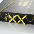 Double Cross Necklace Detail Double cross name necklace detail view