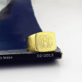 18ct gold plated monogram initial ring product view