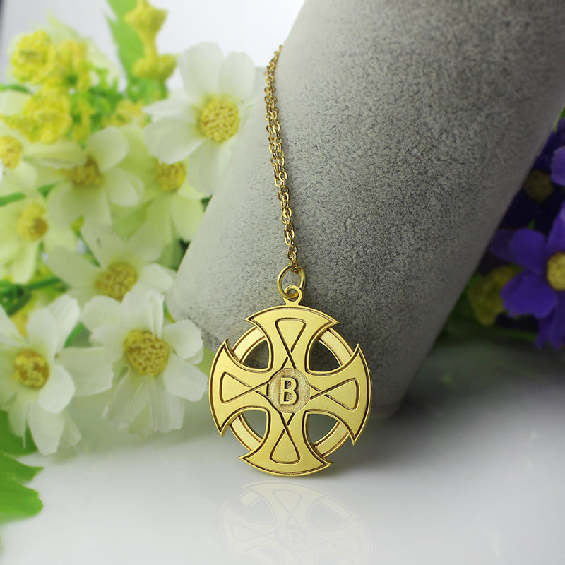 Engraved Celtic Cross Name Necklace Engraved Celtic cross name necklace gallery image