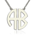 Personalised two-initial block monogram pendant necklace