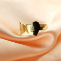 Engraved double heart ring product image