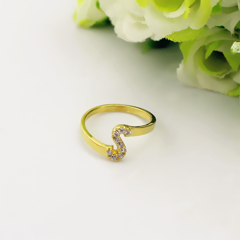 Birthstone initial ring product image