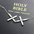 Silver Greece Double Cross Name Necklace Silver Greece double cross name necklace product image