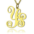 Personalised 18ct gold plated two-initial monogram necklace