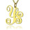 Personalised 18ct Gold Plated Vine Font 2 Initial Monogram Necklace