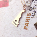 Custom Delaware Name Necklace Custom Delaware state-shaped name necklace