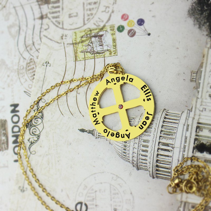 Personalised Circle Cross Name Necklace Personalised circle cross name necklace