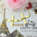 Double Cross Name Necklace Alternate View Double cross name necklace alternate view
