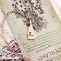 Rose Gold New Hampshire Name Necklace Rose gold New Hampshire state-shaped heart name necklace