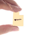 Custom Utah state-shaped heart name necklace view