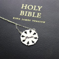Sterling silver cross name necklace product view