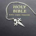 Silver St James Cross Name Necklace Silver St James cross name necklace