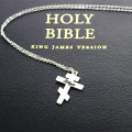 Personalised Orthodox cross name necklace view