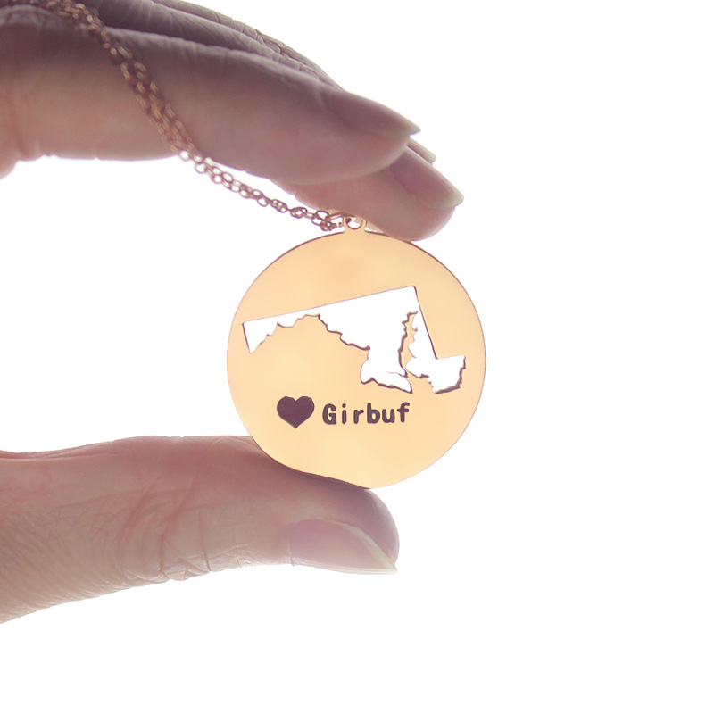 Custom Maryland state name necklace product image