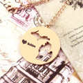Custom Michigan state necklace with heart name design