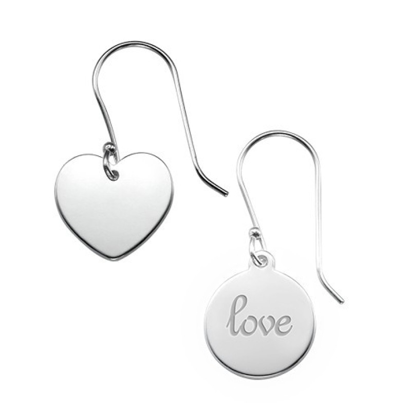 Asymmetric Earrings in Sterling Silver Personalised asymmetric sterling silver earrings