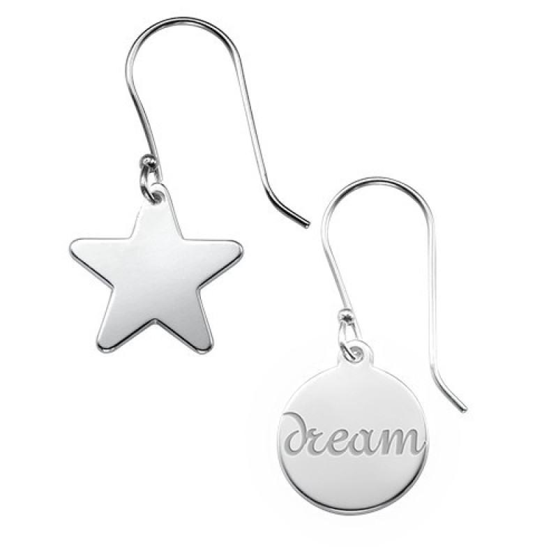 Asymmetric Earrings in Sterling Silver Personalised asymmetric sterling silver earrings