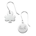 Asymmetric Earrings in Sterling Silver Personalised asymmetric sterling silver earrings