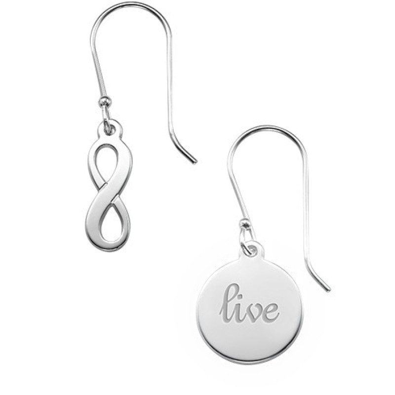 Asymmetric Earrings in Sterling Silver Personalised asymmetric sterling silver earrings
