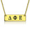 Personalised Greek Letter Sorority Bar Necklace 18ct Gold Plated