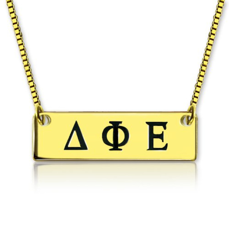 Personalised Greek Letter Sorority Bar Necklace Personalised Greek letter sorority bar necklace