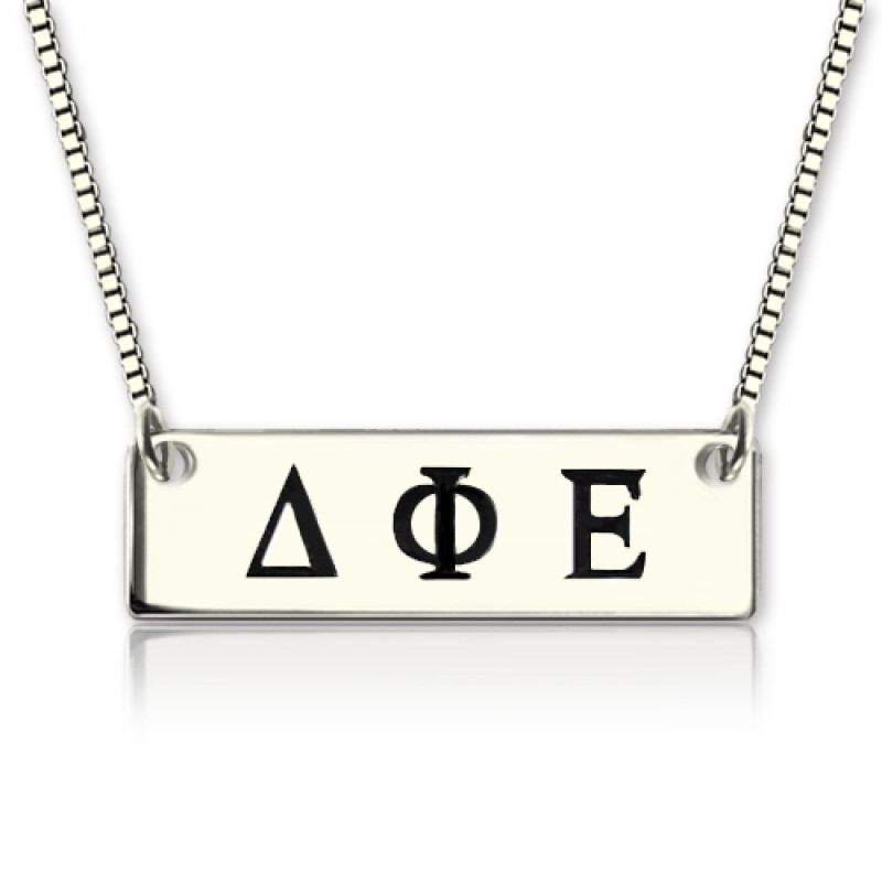 Custom Alpha Gamma Delta Greek Letter Sorority Bar Necklace Custom Alpha Gamma Delta Greek letter sorority bar necklace