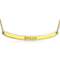 Personalised curved bar name necklace