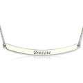 Personalised curved bar pendant necklace