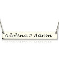 Engraved Couple Bar Necklace Engraved couple bar necklace in sterling silver