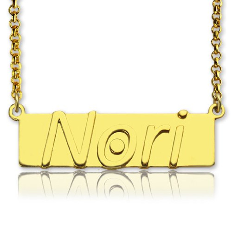 Custom Nameplate Bar Necklace Personalised nameplate bar necklace with an engraved name