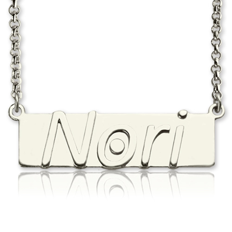 Personalised engraved nameplate bar necklace