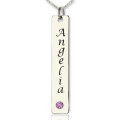Personalised Silver Vertical Bar Name Tag Necklace Personalised silver vertical bar name tag necklace