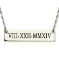 Custom Roman numeral bar necklace