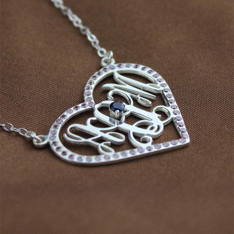 Birthstone Initial Pendant Birthstone initial pendant