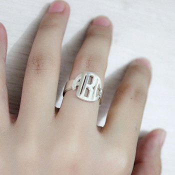Sterling Silver Block Monogram Ring Gifts Sterling Silver Block Monogram Ring Gifts