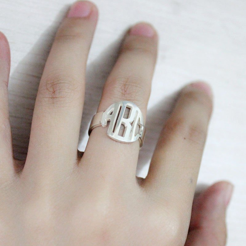 Block monogram ring product view